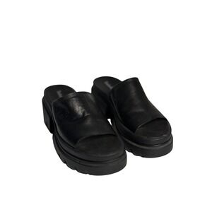 Timberland Everleigh Platform Slide Mules Chunky Wedge Sole Leather SlipOn Y2K 9